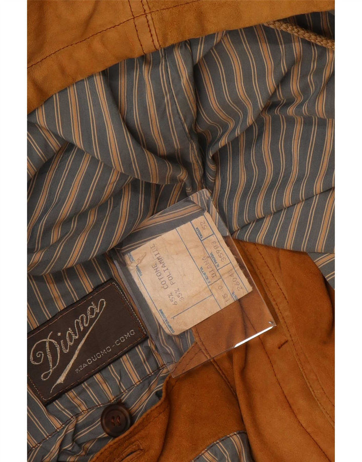 Jaqueta utilitária masculina de camurça Diana IT 52 XL couro bege