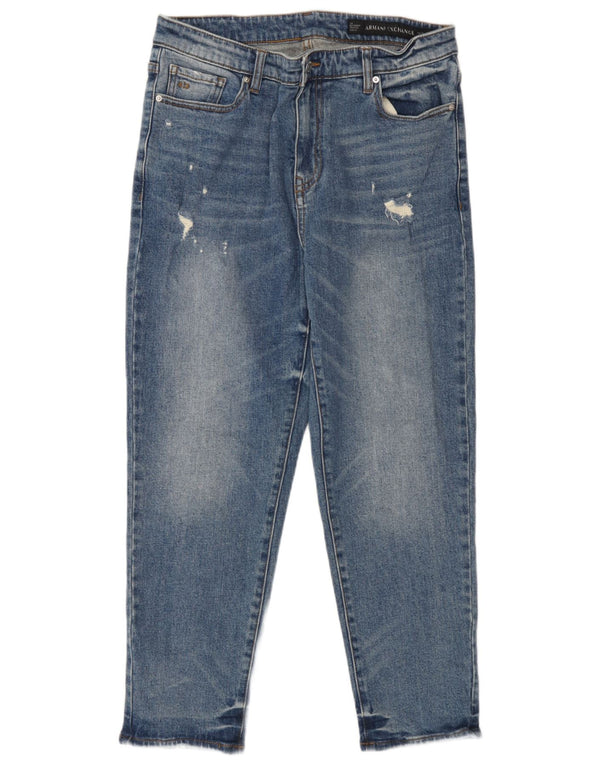 Armani Exchange Masculino Boyfriend Distressed Calça Jeans W29 L25 Azul
