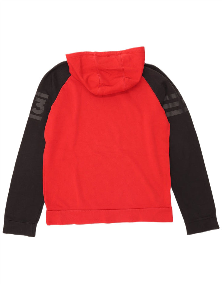 Adidas Mens Graphic Hoodie Jumper Médio Vermelho Colorblock