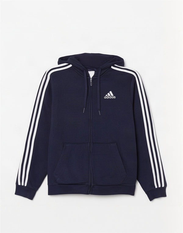 Adidas Mens Zip Hoodie Sweater Medium Navy Blue Cotton
