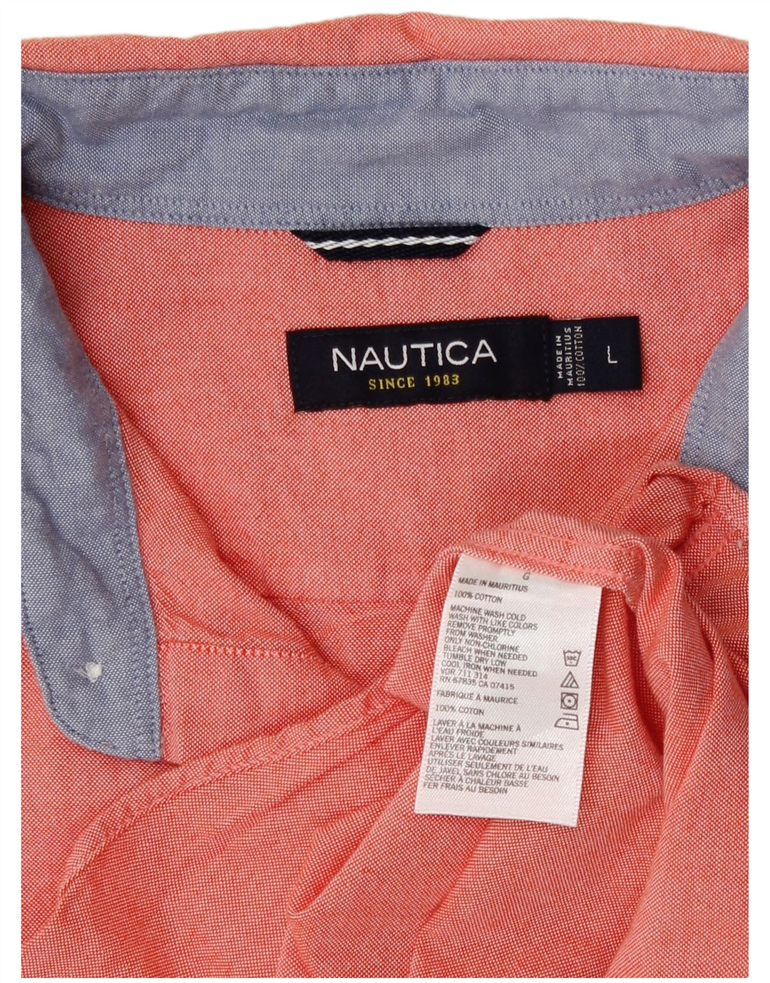 Camisa masculina Nautica grande algodão laranja
