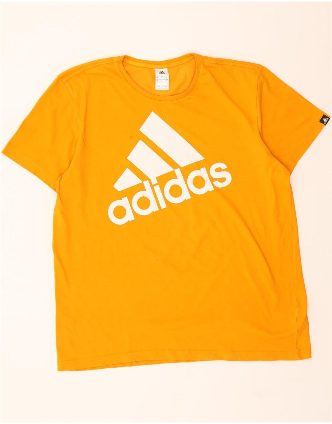 ADIDAS Mens Graphic T-Shirt Top XL Orange Cotton Vintage Adidas and Second-Hand Adidas from Messina Hembry 