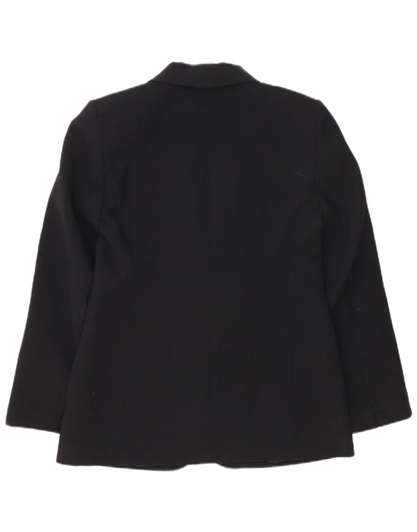 Jaqueta blazer feminina Zara com 1 botão Reino Unido 12 poliéster preto médio