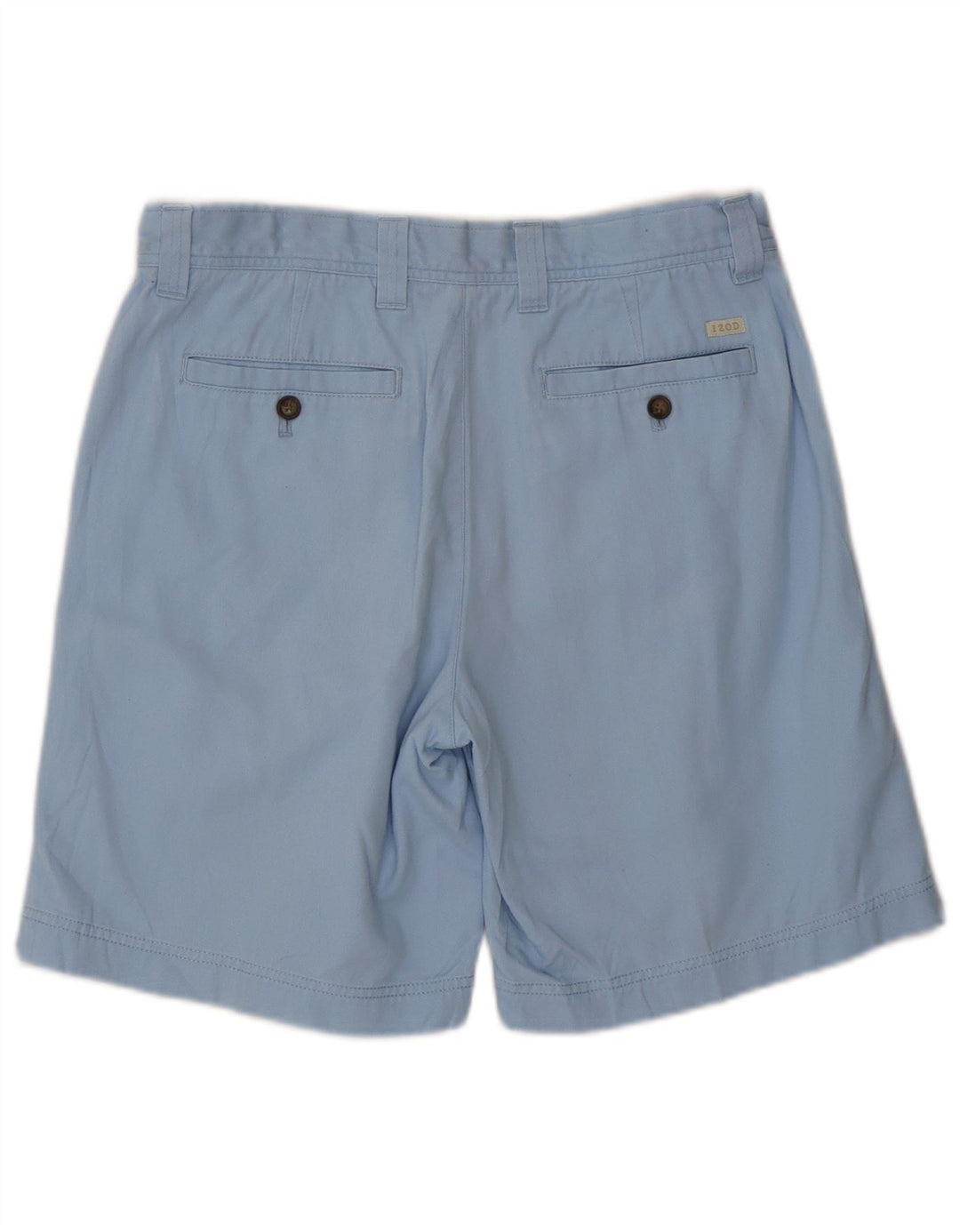 IZOD Mens Chino Shorts W32 de água salgada de algodão azul médio
