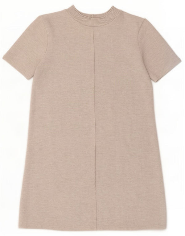 Zara Womens Shift Dress UK 12 Poliéster bege médio