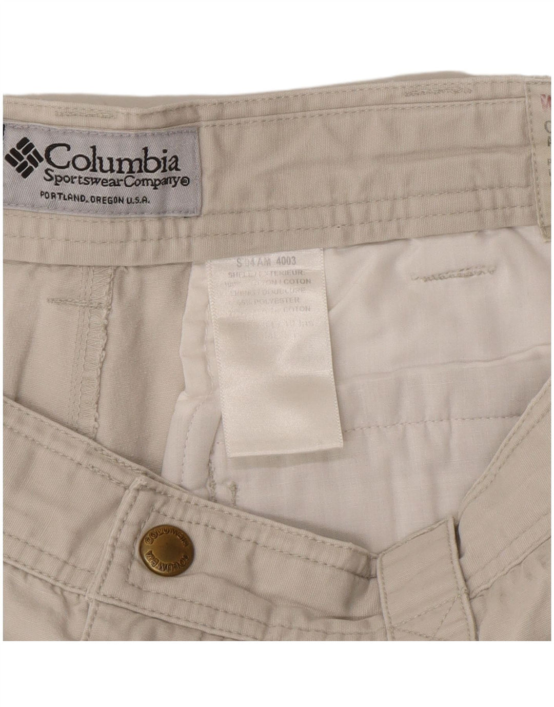 Columbia Mens Cargo Shorts W34 Grande Algodão Bege