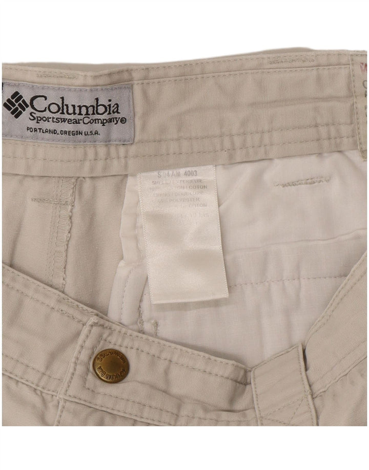 Columbia Mens Cargo Shorts W34 Grande Algodão Bege