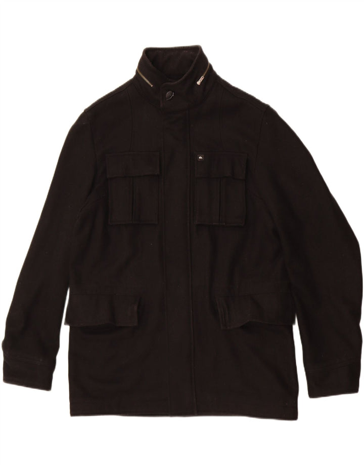 Jaqueta utilitária masculina Quiksilver UK 38 lã preta média