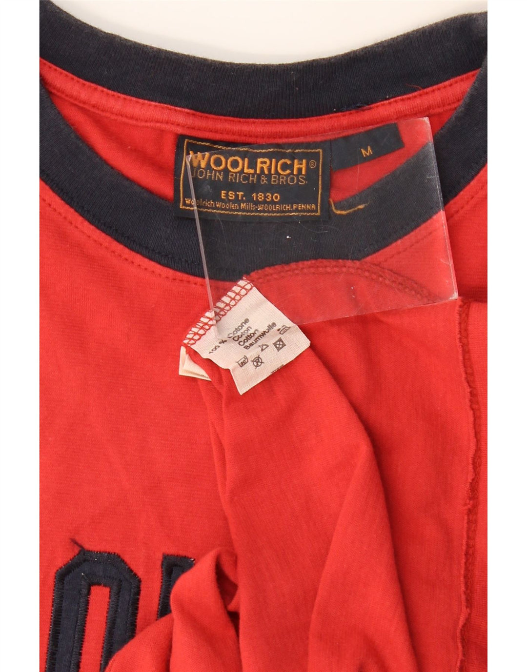 Camiseta masculina WOOLRICH com estampa gráfica de algodão vermelho médio