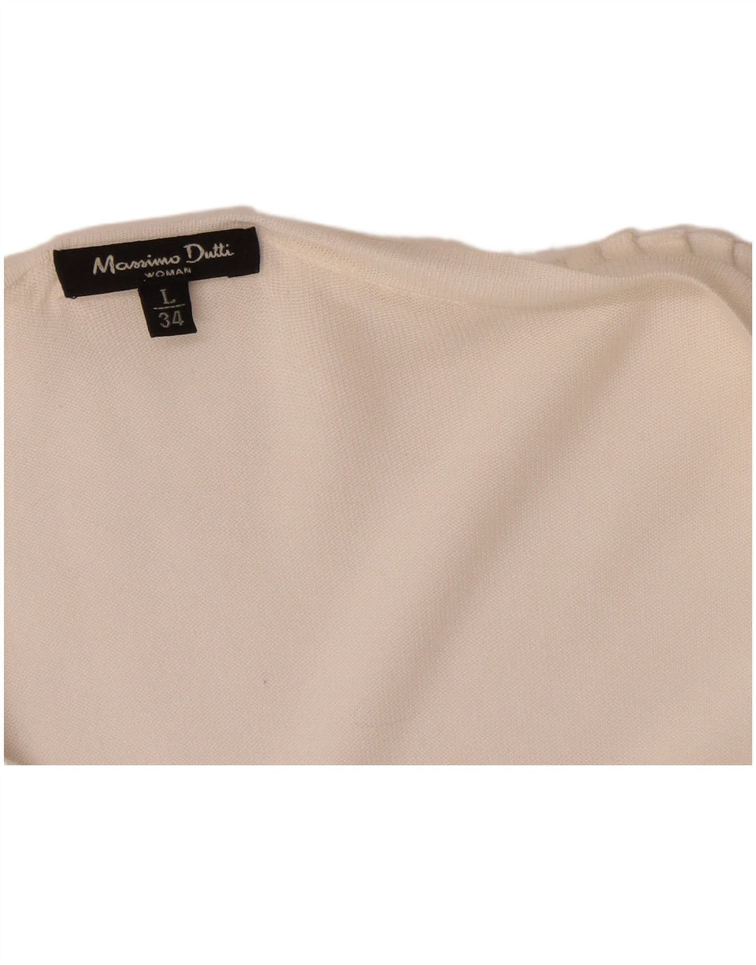 Suéter cardigã feminino Massimo Dutti manga 3/4 Reino Unido 14 grande branco