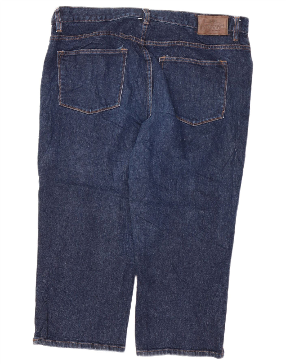 Jeans capri feminino RALPH LAUREN EUA 16 2XL W38 L21 algodão azul marinho