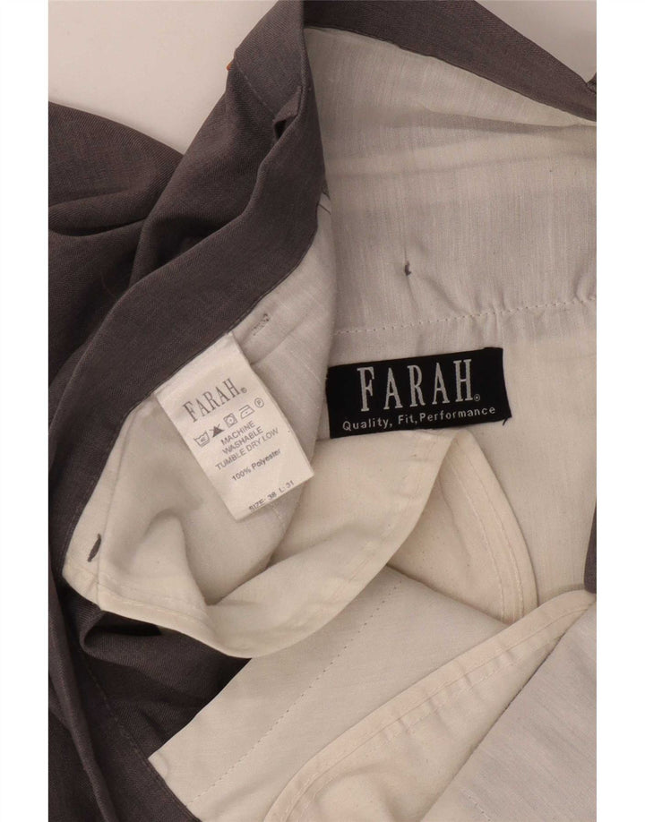 Calça casual reta masculina Farah W38 L31 poliéster cinza