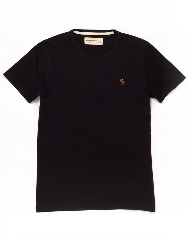 Camiseta masculina Abercrombie & Fitch Top médio algodão azul marinho