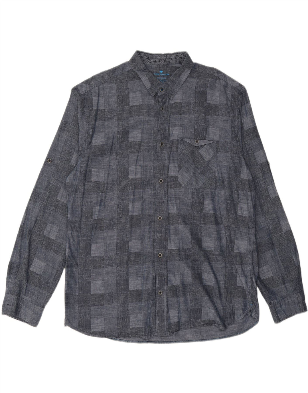 Camisa masculina TOM TAILOR 2XL azul marinho geométrica