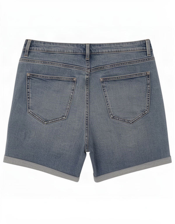 Shorts jeans feminino Marks & Spencer Boyfriend UK 12 médio W32 algodão azul