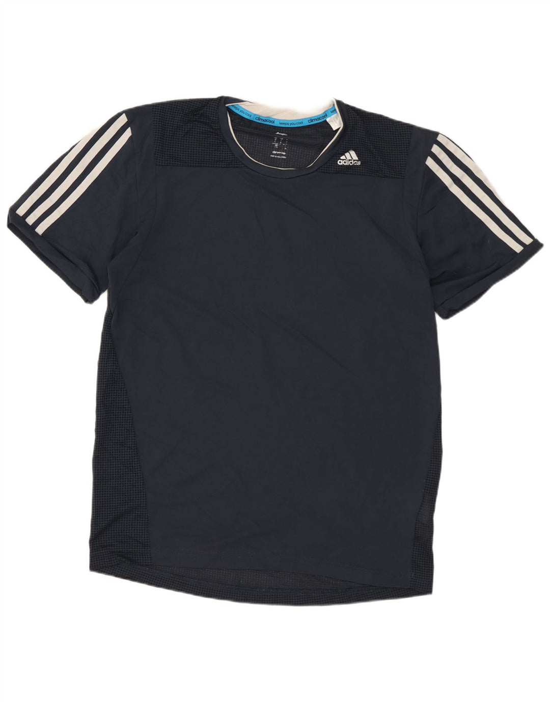 Adidas Mens Climacool T-Shirt Top Pequeno Azul Marinho Poliéster
