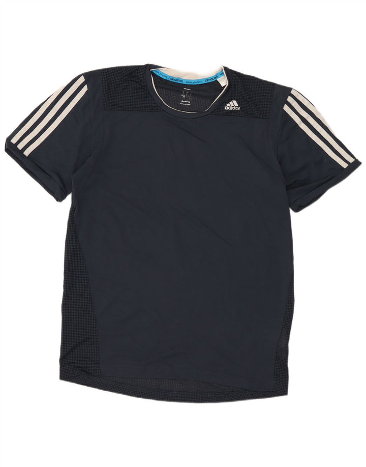 Adidas Mens Climacool T-Shirt Top Pequeno Azul Marinho Poliéster
