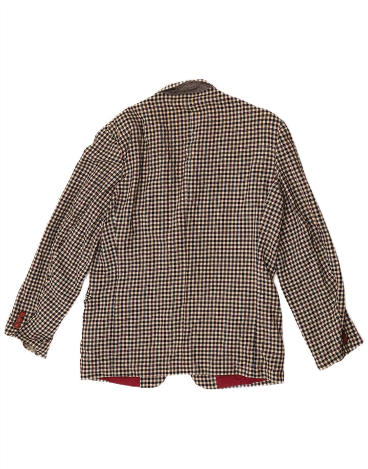 Jaqueta Blazer masculina Brooksfield com 2 botões Reino Unido 38 Gingham médio multicolorido