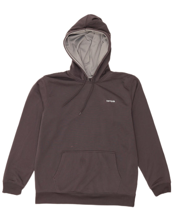 Reebok Mens Hoodie Jumper Médio Cinza Poliéster