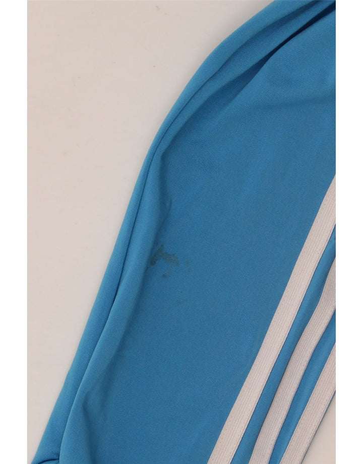 Suéter adidas feminino com capuz e zíper UK 10 pequeno azul poliéster