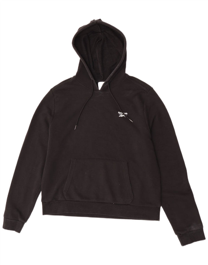 Reebok Mens Hoodie Jumper Grande Algodão Preto