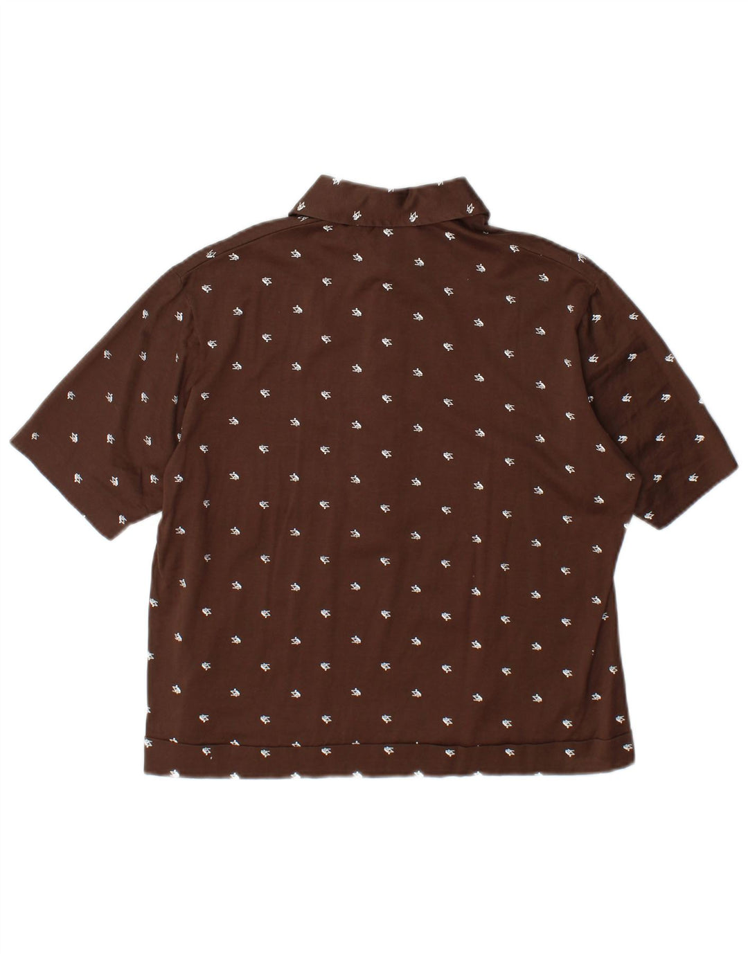 Pulôver feminino VINTAGE de manga curta IT 52 2XL marrom geométrico