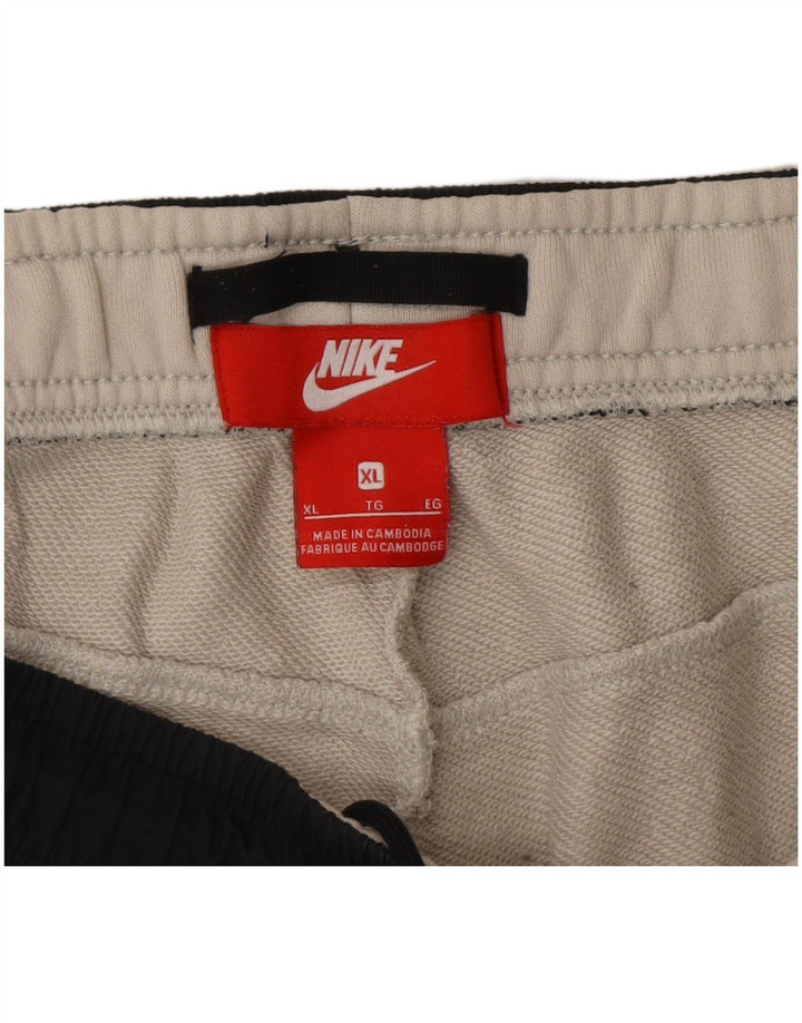 Calça de treino masculina Nike Joggers XL branco colorblock algodão