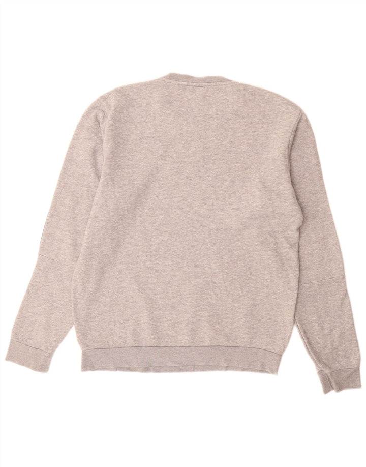 ADIDAS Mens Moletom Jumper Médio Cinza Algodão Flecked