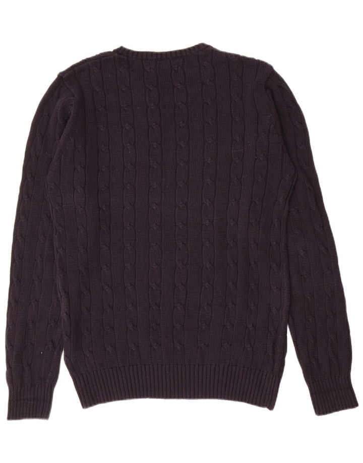 Suéter masculino Marks & Spencer Blue Harbor com gola redonda pequeno azul marinho