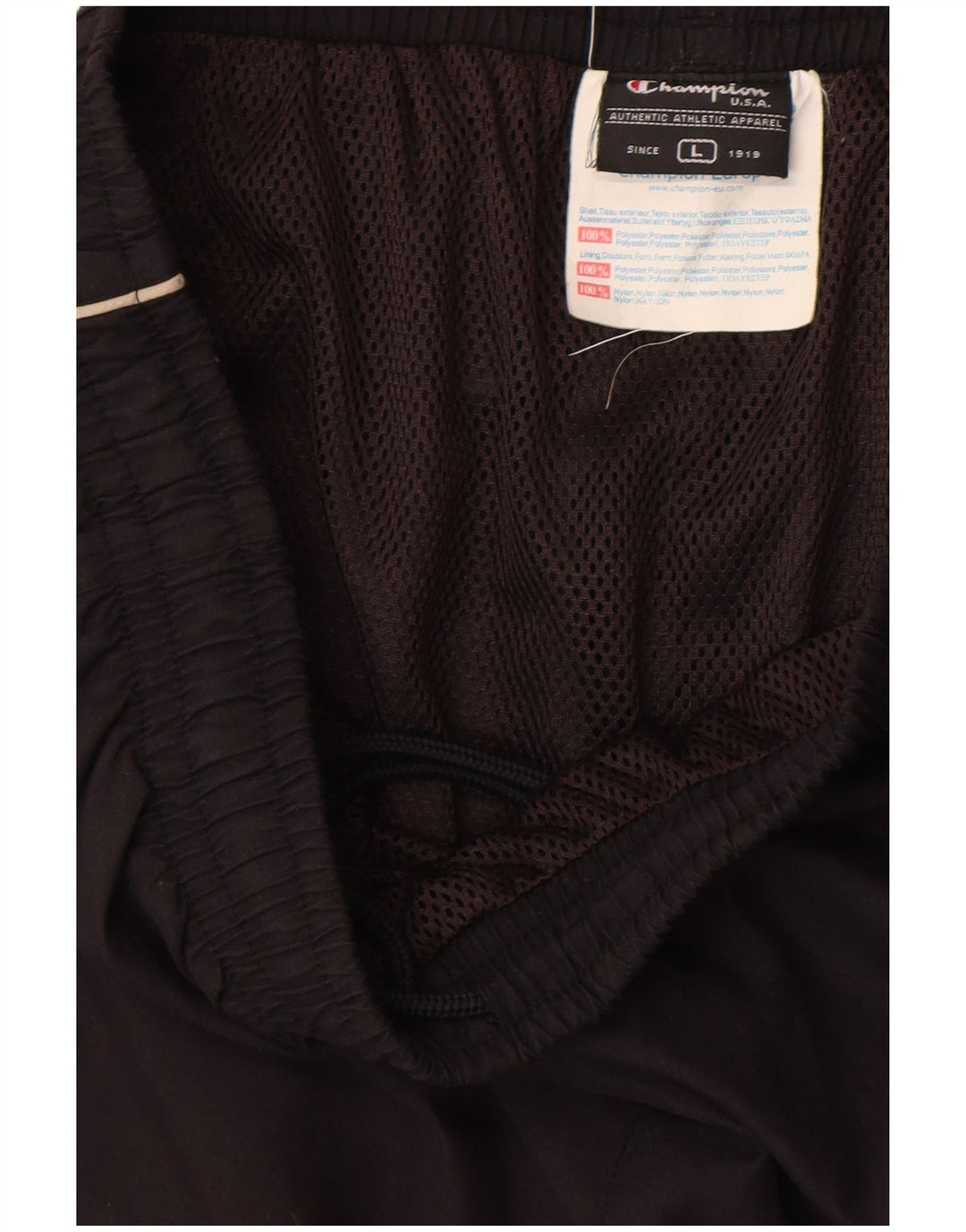 Calça de treino masculina Champion grande poliéster preto