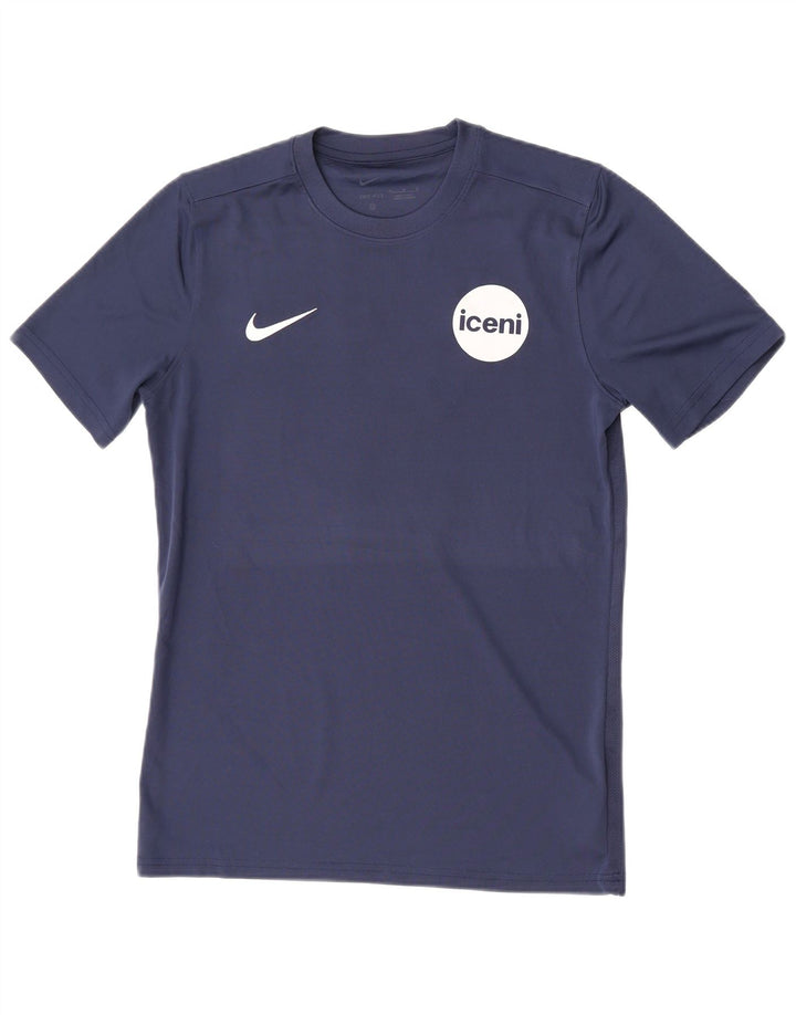 Camiseta Nike Masculina Dri Fit Graphic Top Médio Azul Marinho Poliéster