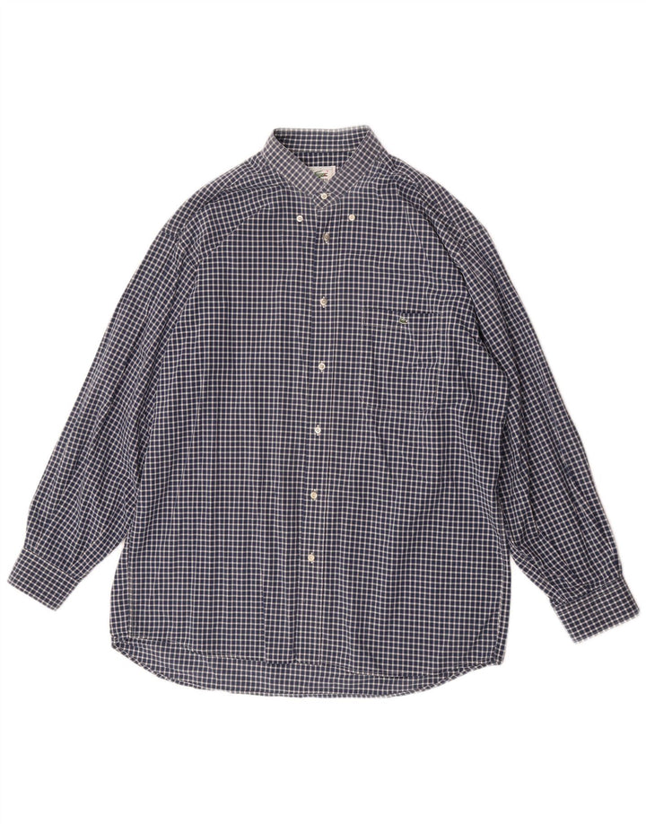 Camisa masculina Lacoste tamanho 41 grande azul marinho guingão