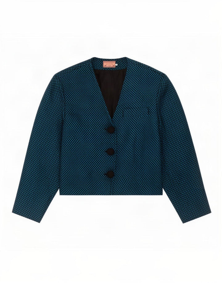 Jaqueta blazer feminina Maxi Librati com 3 botões EU 40 espinha de peixe azul médio