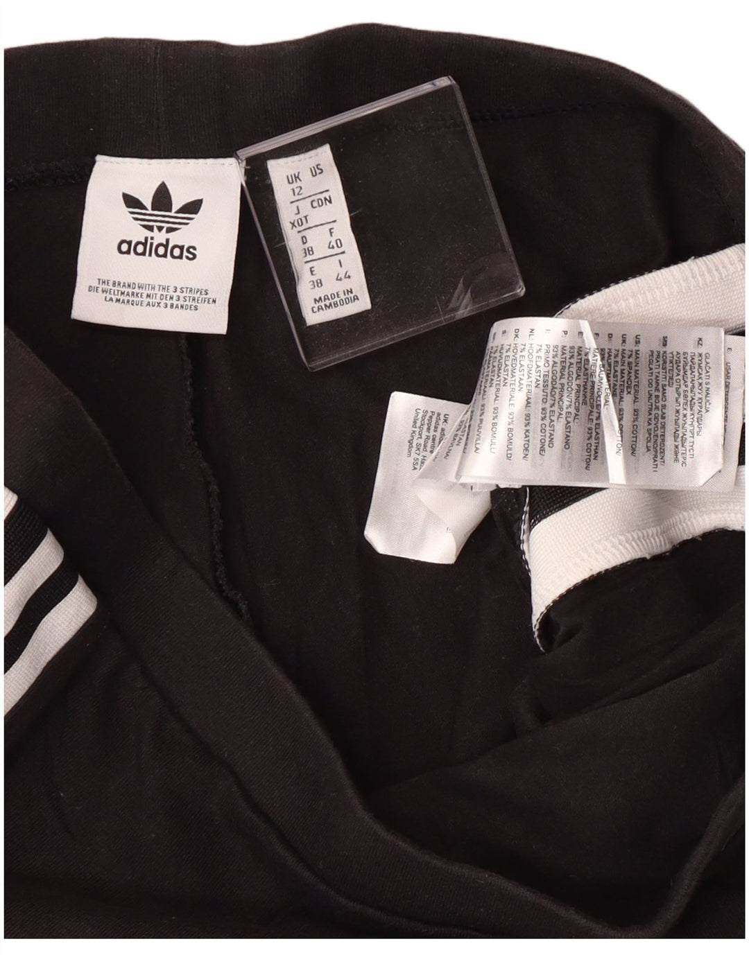 Leggings Adidas Femininas UK 12 Médio Algodão Preto