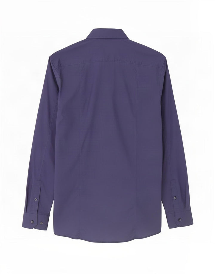 Camisa masculina Zara Slim Fit médio algodão azul