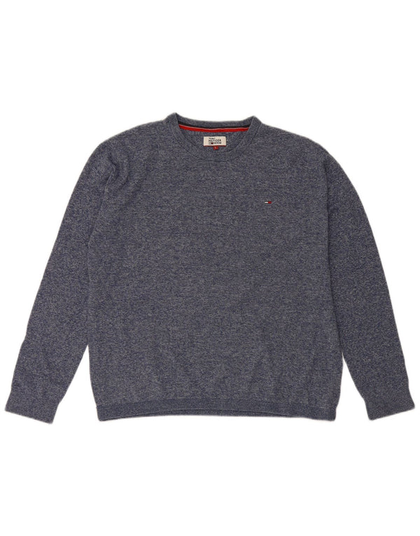Suéter feminino Tommy Hilfiger com gola redonda, tamanho UK 16, grande, azul marinho, algodão