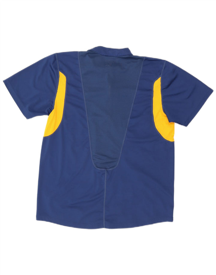 Camiseta masculina Nike com zíper e gola alta UK 38/40 azul médio colorblock poliéster