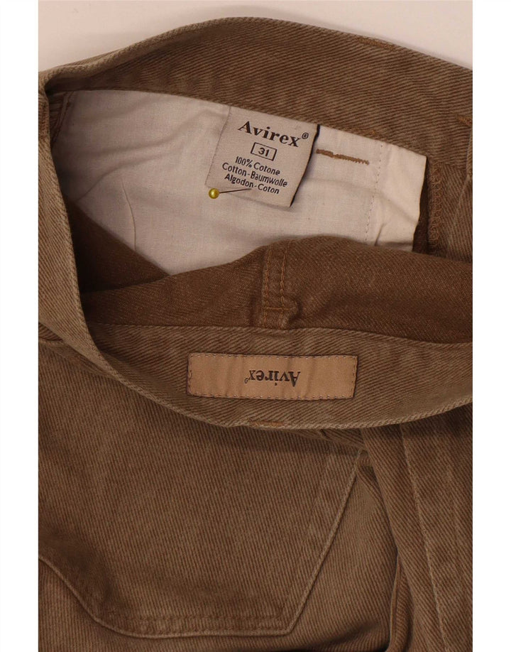 Jeans retos masculinos Avirex W31 L32 algodão bege