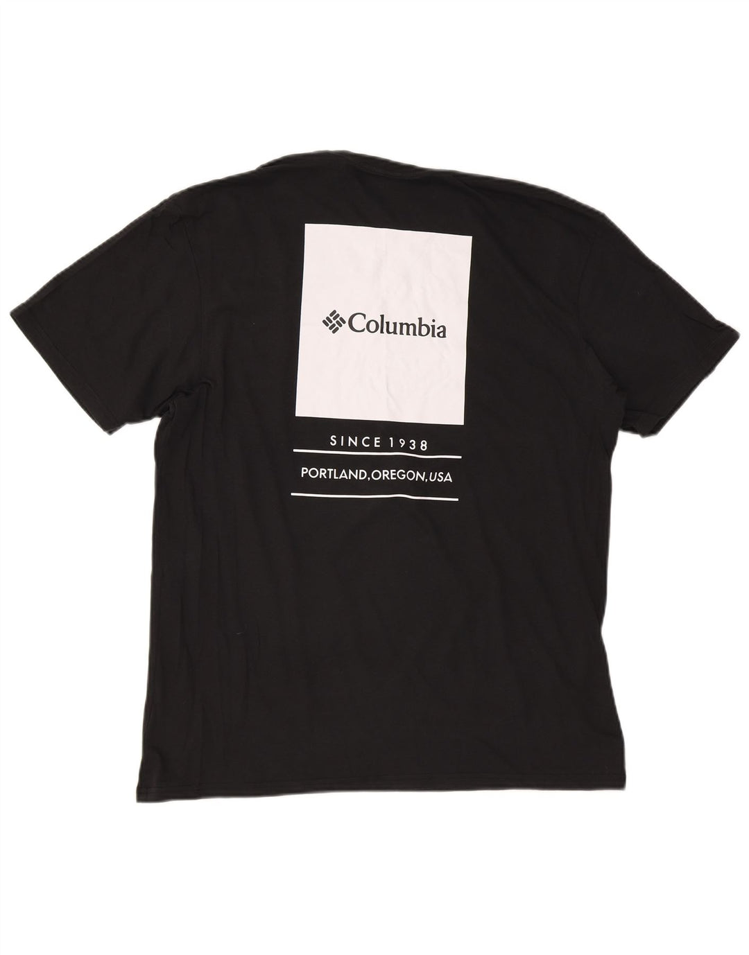 COLUMBIA Mens Graphic T-Shirt Top Large Black Cotton