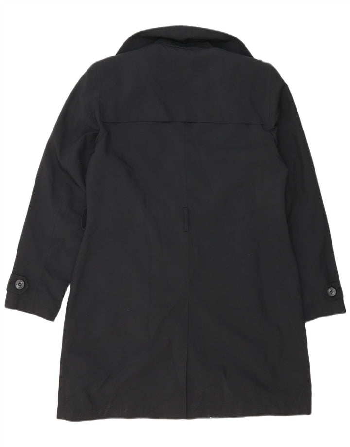 Casaco impermeável feminino Marks & Spencer Reino Unido 14 grande poliéster preto