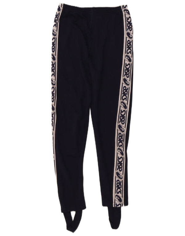 Leggings femininos Asics Graphic Stirrup UK 14 grande bloco colorido azul marinho