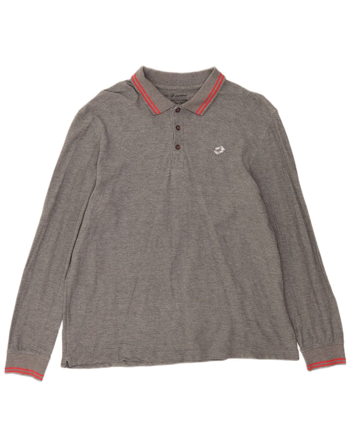 Camisa polo masculina de manga comprida Lotto 2XL cinza