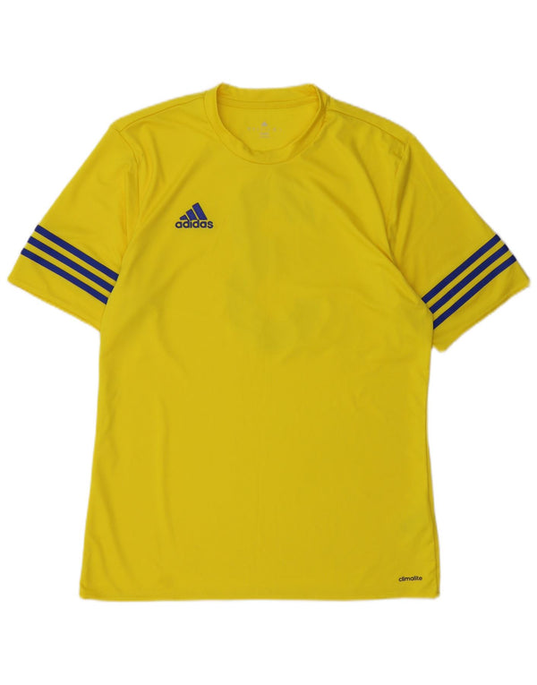 Adidas Mens Climalite Graphic Camiseta Top Médio Poliéster Amarelo