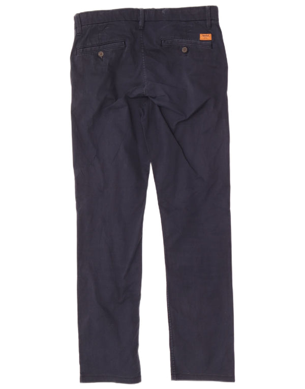 Calças chino retas masculinas Timberland W31 L31 azul marinho