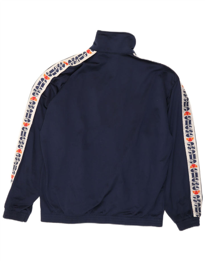 ELLESSE Jaqueta masculina de agasalho gráfico grande poliéster azul marinho