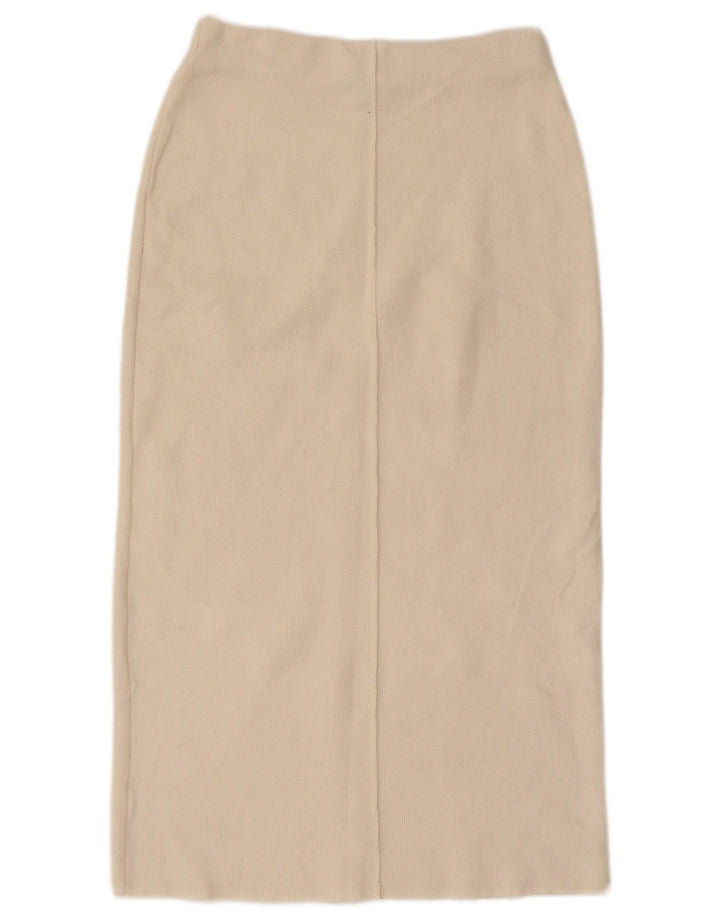 Zara saia midi feminina de malha pequena W26 off white