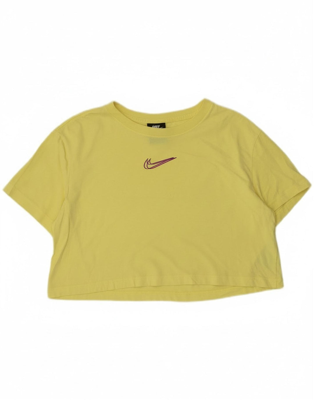 Camiseta Nike Feminina Crop Top UK 14 Médio Algodão Amarelo