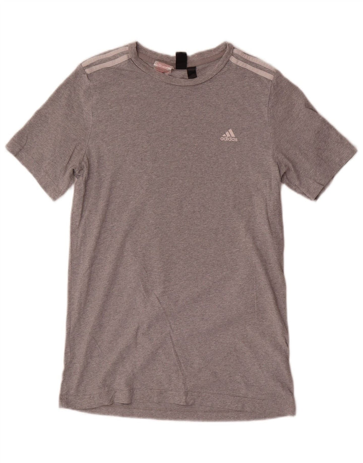 Adidas Mens Camiseta Top XS Algodão Cinza
