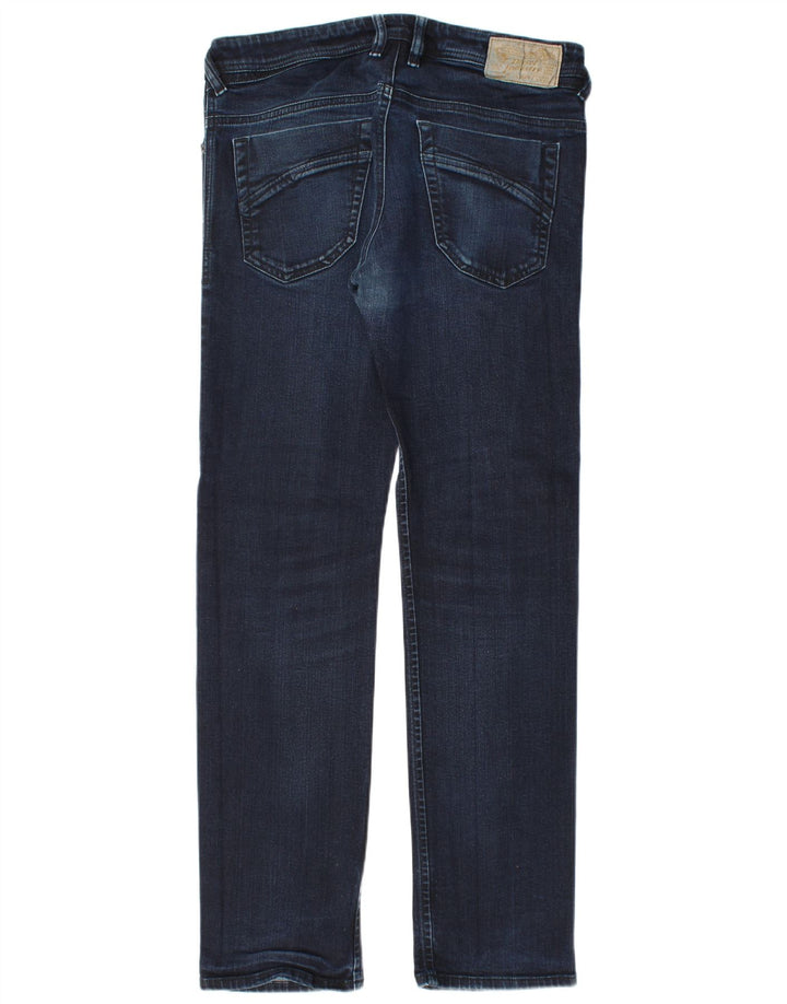 Diesel Mens Slim Jeans W32 L32 Azul Marinho Algodão