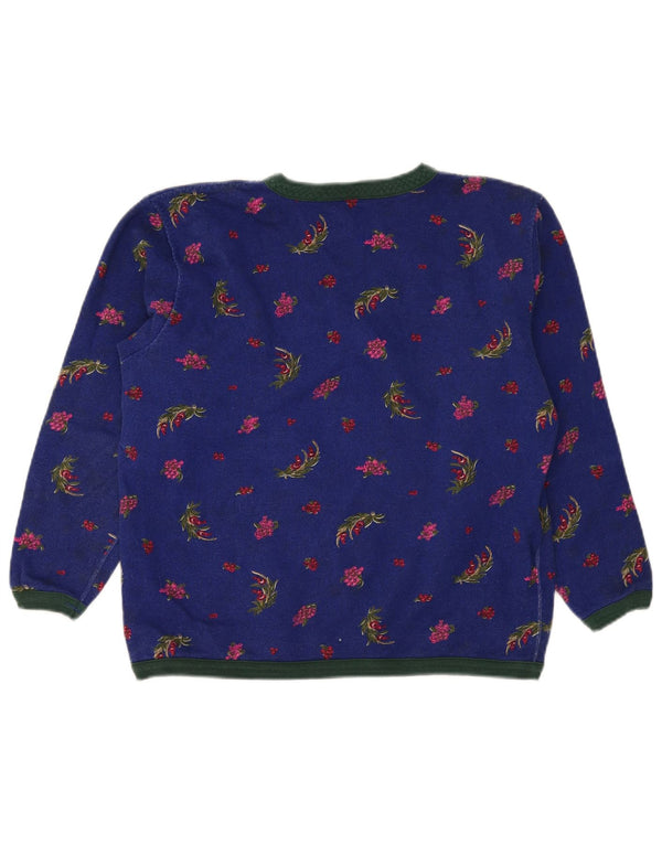 Suéter feminino oversized da Best Company Reino Unido 10 pequeno azul floral